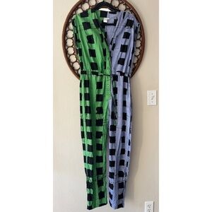Osei duro Accra jumpsuit in Off Grid  size XS green blue geometric